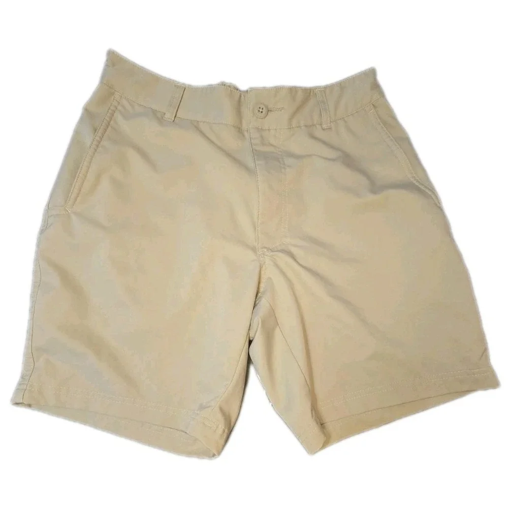 Columbia Mens Hiking Shorts 32x8 Tan Cargo‎ Pockets Outdoor Travel Camping Gorp